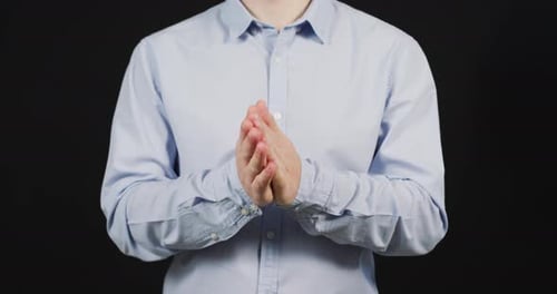 Hands of an anxious man