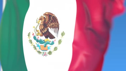Realistic Waving Mexico National Flag 3D Animation
