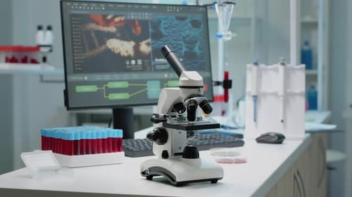 Microscope and Equipment in Modern Laboratory