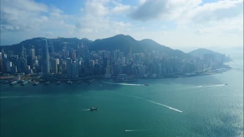 Wunderschönes Gebäude und Architektur rund um die Skyline von Hongkong
