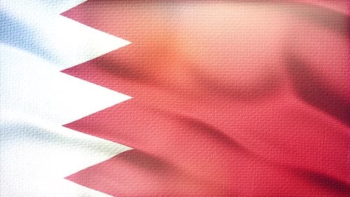 Realistic Waving Flag of Bahrain with Subtle Light Effects