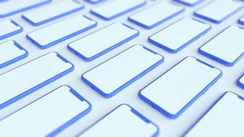 Seamless Loop of Modern Smartphones with Blank Placeholder Screens