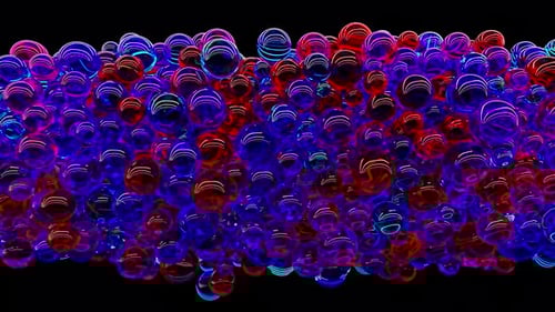 Dynamic Neon Geometric Spheres Filling Screen Animation