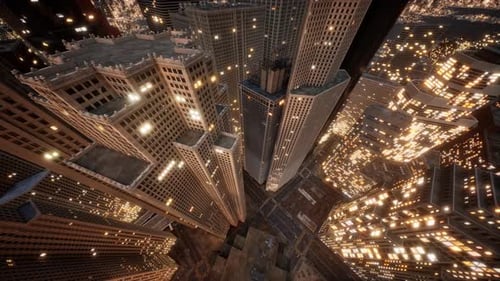 Vista aérea de edificios resplandecientes de gran altura