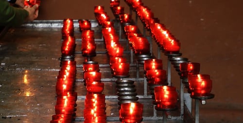 Red Candle Lights Flickering