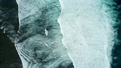 Abstract Top Down Foamy Ocean Waves
