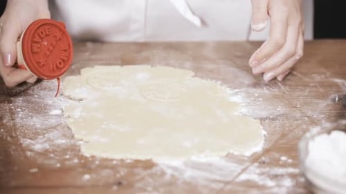 Time lapse. Baking Christmas sugar cookies for Santa.