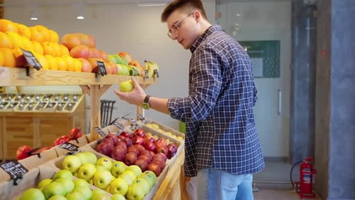 Buying Green Apples in the Grocery