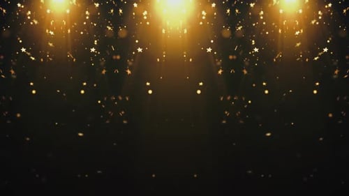 Golden Falling Stars and Particles Festive Background Animation