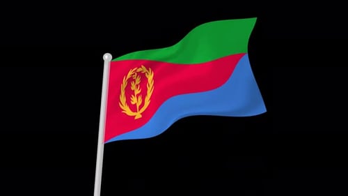 Animated Eritrea National Flag Waving Seamless Loop