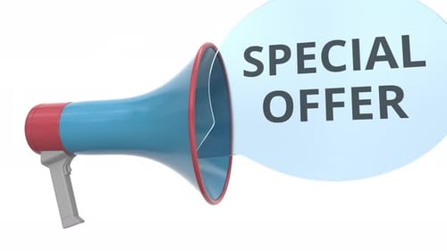 3D Megaphone Announces Special Offer Message Reveal