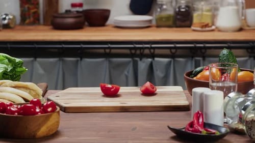 Fresh Vegetables on Wooden Table for Meal Prep