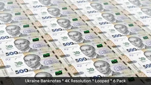Ukraine Banknotes / Ukrainian Money / hryvnia ₴ / UAH / hrn 6 Pack - 4K