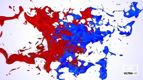 Red & Blue Mixed Color Stream Splash Collision