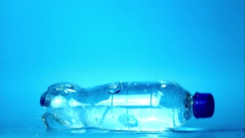 Plastic Water Bottle Splash in Slow Motion