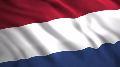 Waving Netherlands Flag Realistic Animation Seamless Loop