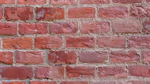 Red Brick Wall Close Up Panning Shot