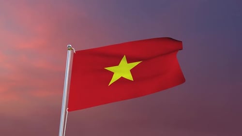 Realistic Waving Flag of Vietnam Animation