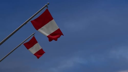 Realistic Peru Flag Waving Seamless Loop