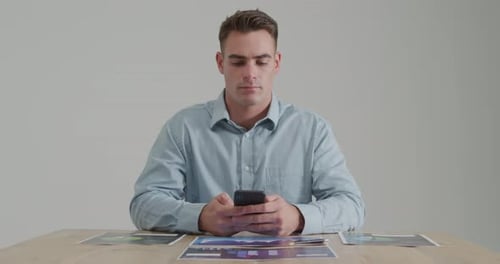 Man using smartphone