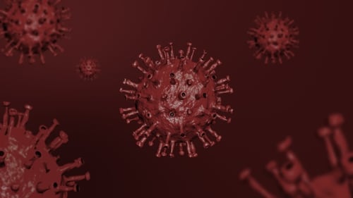 Animated 3D Virus Particles Medical Science Background