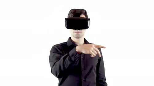 Young Adult Using Virtual Reality Headset