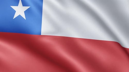 Chile National Flag Realistic Waving Loop