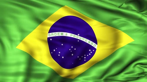 Realistic Waving Brazil Flag Seamless Loop Animation