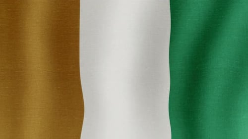 Ivory Coast Flag Waving Loop with Fabric Texture