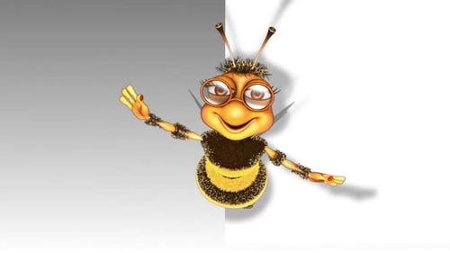 Cartoon Bee Show Looped on White Background