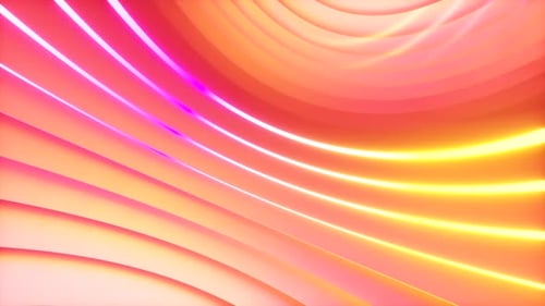 A Spherical Room with Bright Neon Lighting