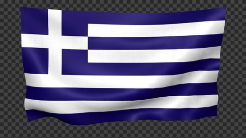 Realistic Waving Flag of Greece Animation