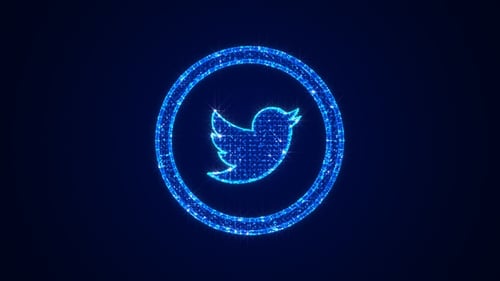 Twitter-Symbol-Hologramm für soziale Medien