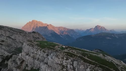 Mountain Range Landscape Aerial View at Sunrise