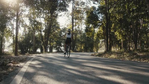 Cyclist Girl Training