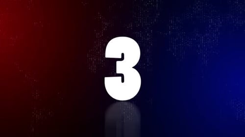 Modern Digital Countdown with Reflective Numbers and Gradient Background