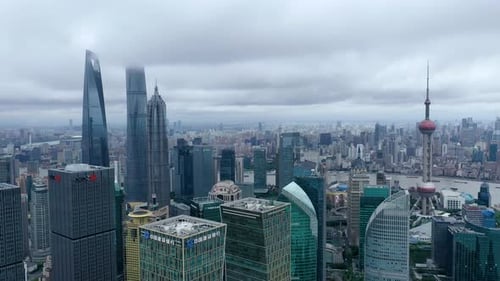 Shanghai skyline with modern urban skyscrapers, China