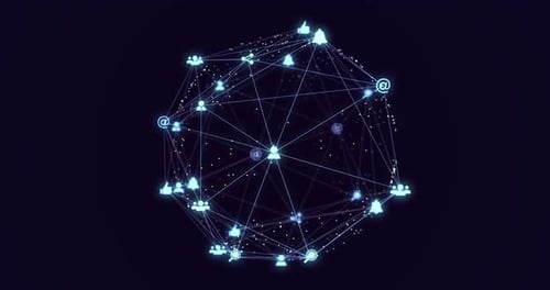 Futuristic Digital Social Network Connection Loop