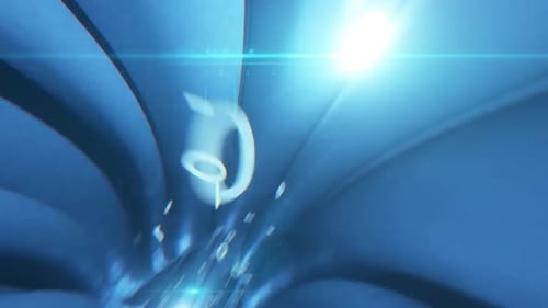 Futuristic Digital Data Stream Tunnel Loop Background