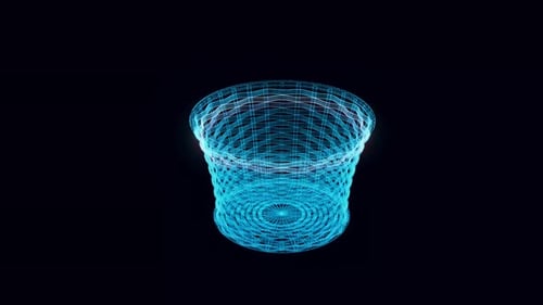 Wooden Basket Hologram Rotating 4k