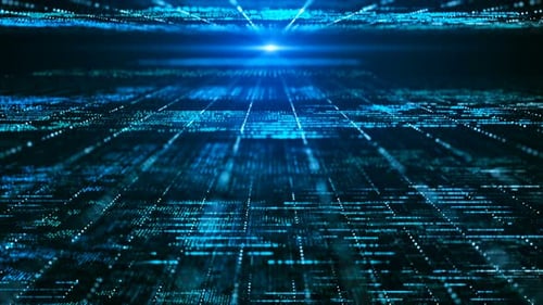 Futuristic Digital Data Stream Grid Loop Background