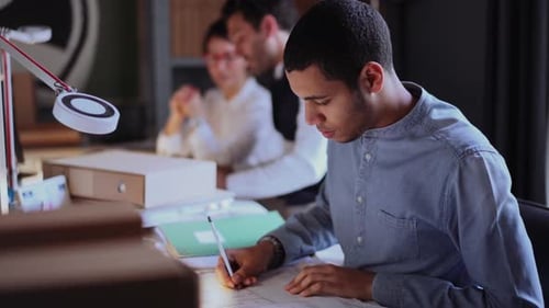 Group of people working in a creative office