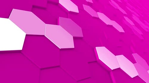 Abstract Pink Hexagon Tiles Rising Motion Background Loop