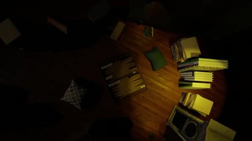 Turno de vista superior de Backgammon oscuro