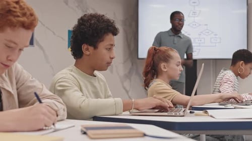 Kids Studying at IT Lesson