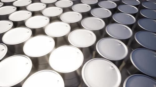 Seamless Loop Animation of Industrial Oil Barrels