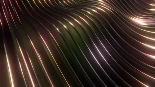 Fluid Abstract Metallic Wavy Lines Loop Background