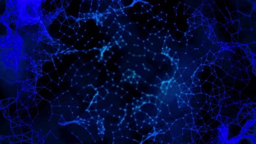 Animated Blue Digital Network Lines and Dots Background