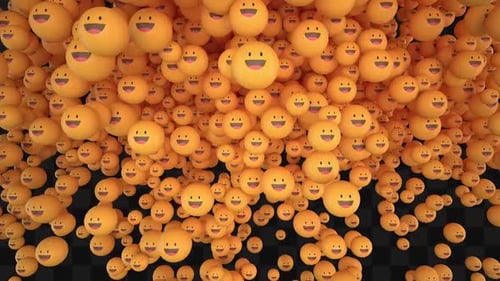 Modern 3D Smiling Emoji Faces Transition