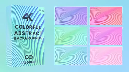 Colorful Looping Abstract Wavy Lines Backgrounds